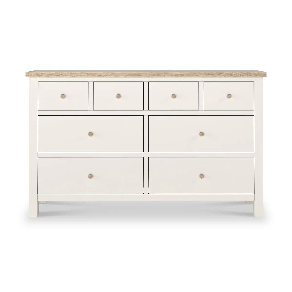 Roseland Grade B Furniture Farro Coconut White & Oak 8 Drawer Chest of Drawers RRP £500