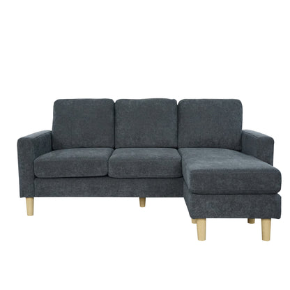 Aspire Pad Grade B Charcoal Soft Wool Effect Sofa with Reversible Chaise RRP £749