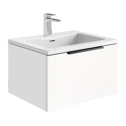 Scudo Ambience Grade A White 600mm LED Wall-Hung Vanity Unit & Grey Basin RRP £854