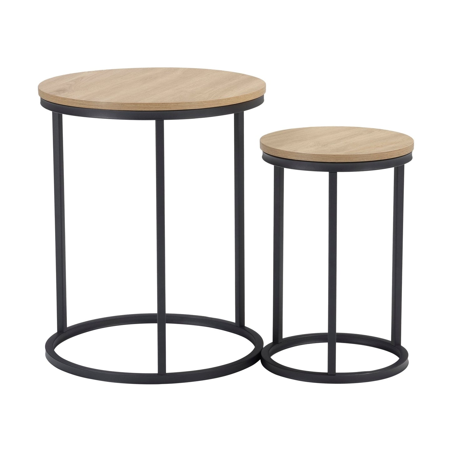 DUS-CC2-07334 Grade-B Dusk Willow Round Nesting Side Table - Wood RRP £89.00