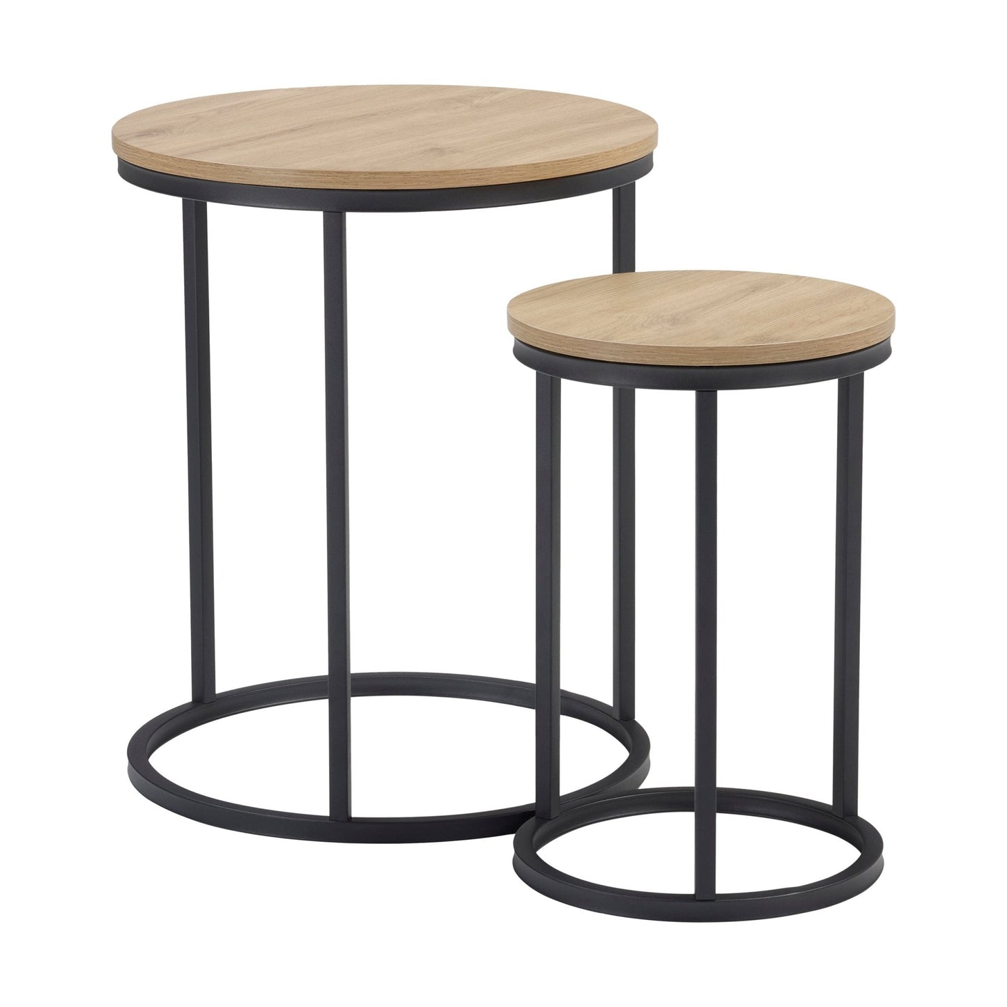 DUS-CC2-07333 Grade-B Dusk Willow Round Nesting Side Table - Wood RRP £89.00