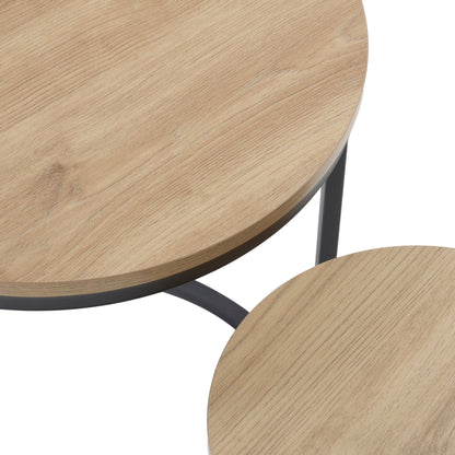 DUS-CC2-07333 Grade-B Dusk Willow Round Nesting Side Table - Wood RRP £89.00