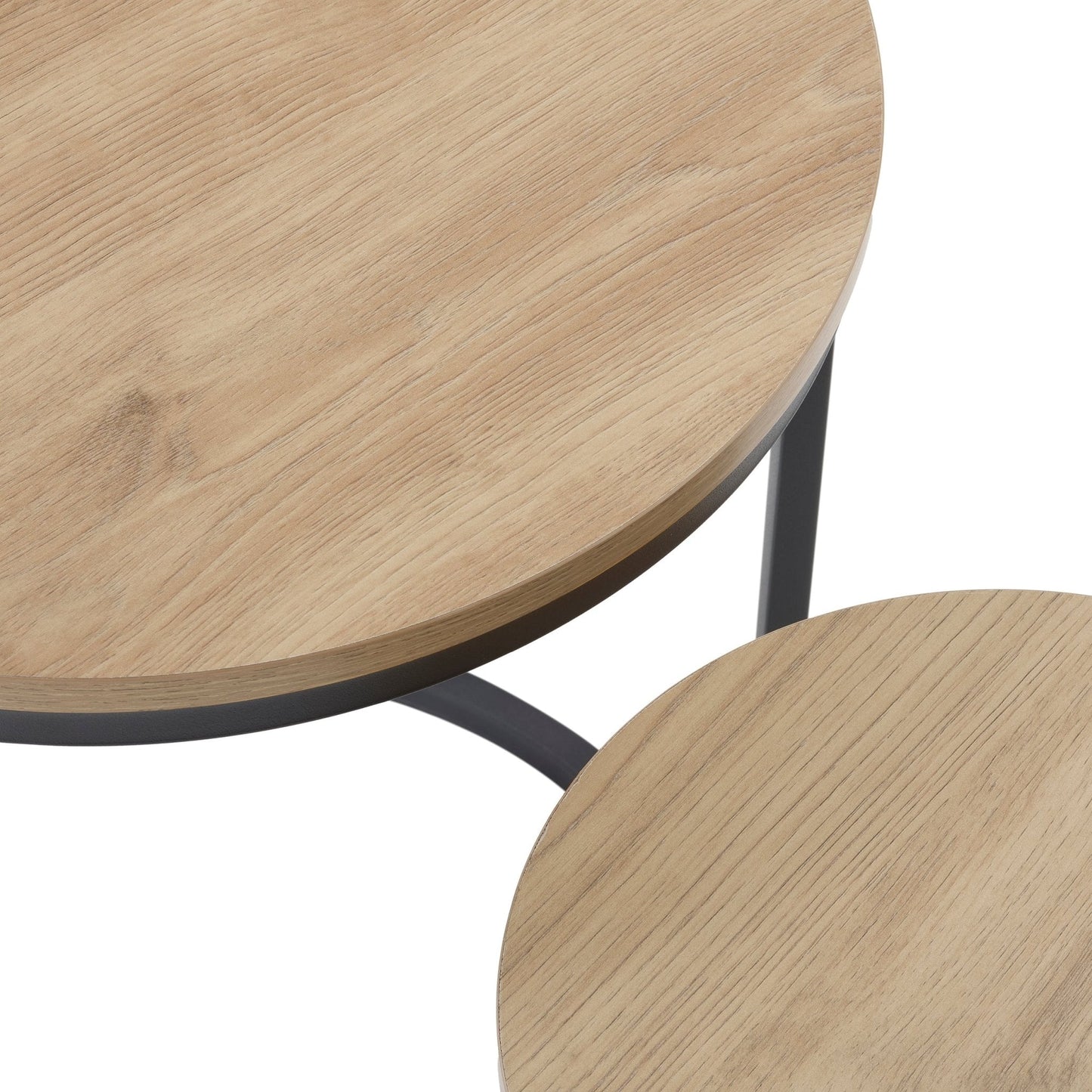 DUS-CC2-07334 Grade-B Dusk Willow Round Nesting Side Table - Wood RRP £89.00
