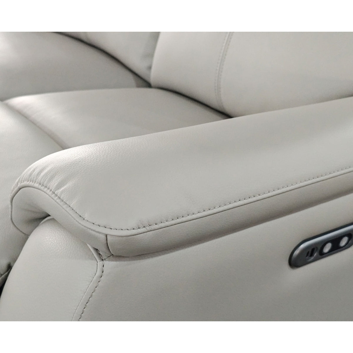 Aspire Kingsmere Grade BC Pewter Leather 2 Seater Power Recliner Sofa RRP £710