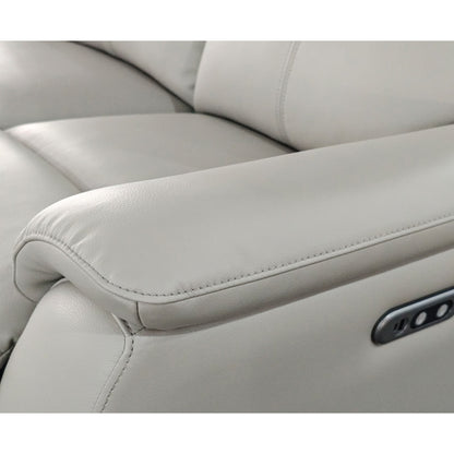 Aspire Kingsmere Grade BC Pewter Leather 2 Seater Power Recliner Sofa RRP £710
