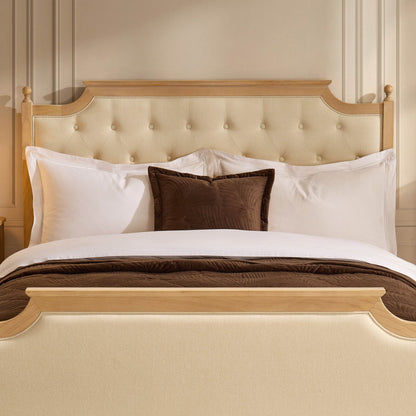 Dusk Luxor Grade B Cream Linen Double Bed Frame RRP £429