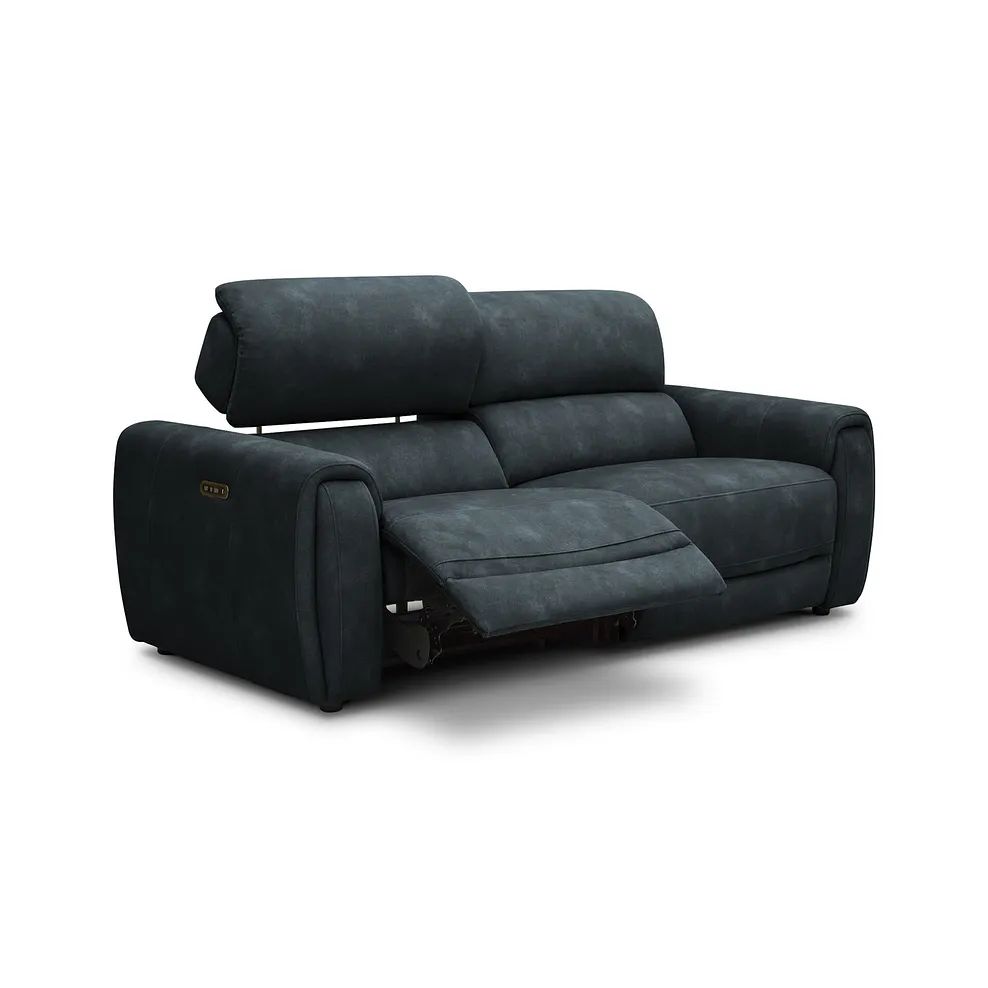 Oak Furnitureland Grade B Arabella Shadow Fabric 3 Seater Power Recliner Sofa RRP £1700