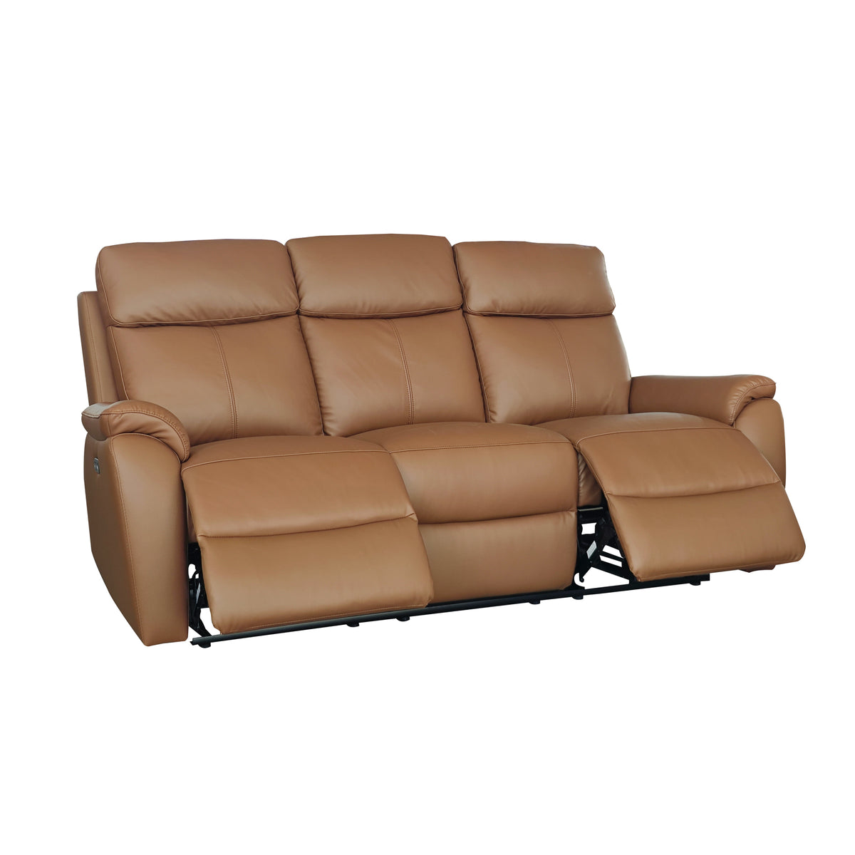 Aspire Kingsmere Grade B Tan Leather 3 Seater Power Recliner Sofa RRP £1050