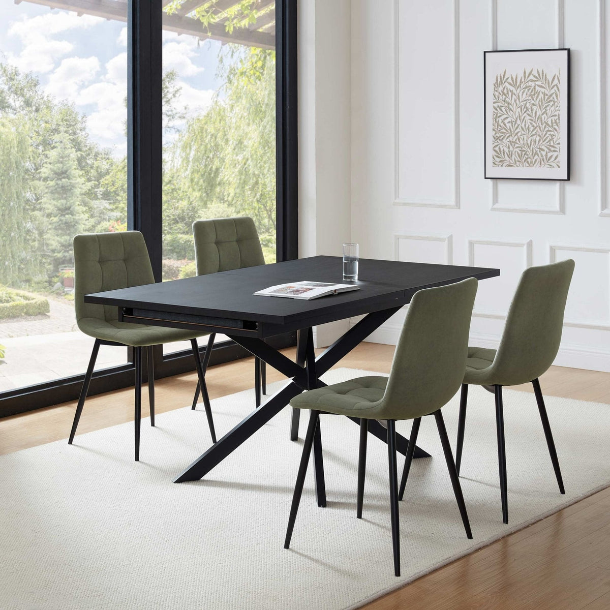 Dusk Brooke Grade B Black Rectangle Extendable 6-10 Seat Dining Table RRP £299