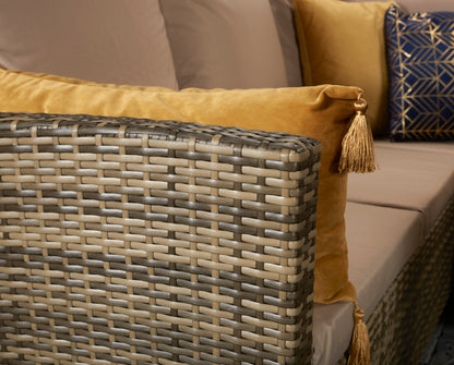 Signature Weave Grade New Charlotte Truffle Brown Outdoor Corner Dining Sofa Set RRP £1212