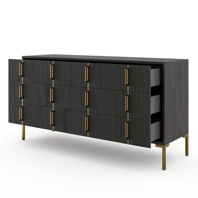 Dreams Camber Grade B Charcoal Grey Acacia 6 Drawer Chest of Drawers RRP £1099