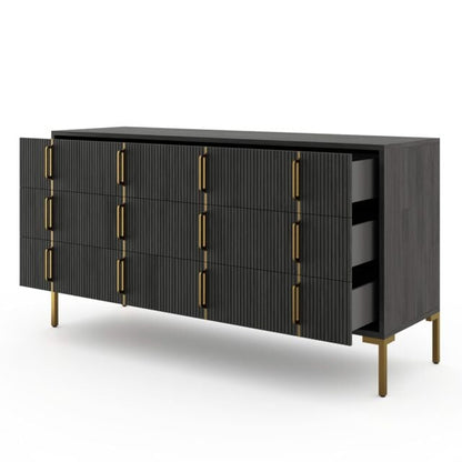Dreams Camber Grade B Charcoal Grey Acacia 6 Drawer Chest of Drawers RRP £1099