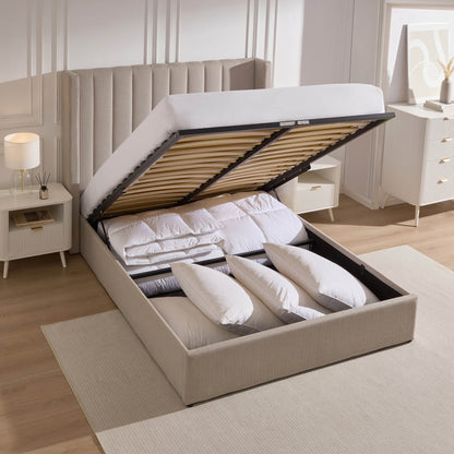 Dusk Madison Grade B Stone Grey Super King Ottoman Storage Bed RRP £489