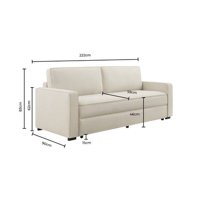 Dusk Soho Grade B Beige Linen Look 2.5 Seater Sofa Bed RRP £799