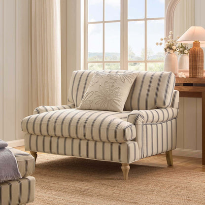 Dusk Grade B Hampshire Blue Stripe Linen Look Loveseat RRP £379