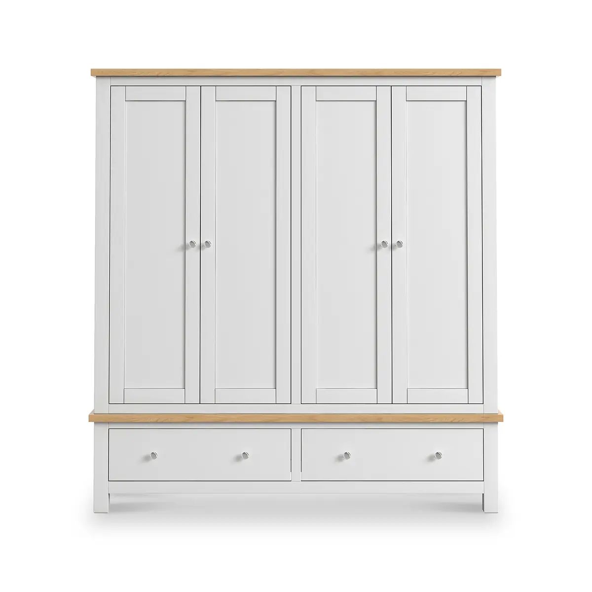 Roseland Grade B Furniture Farro Grey & Oak 4 Door Wardrobe RRP £840