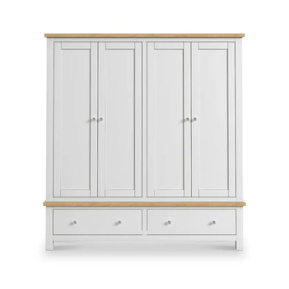 Roseland Grade B Furniture Farro Grey & Oak 4 Door Wardrobe RRP £840