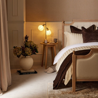 Dusk Luxor Grade B Cream Linen Double Bed Frame RRP £429