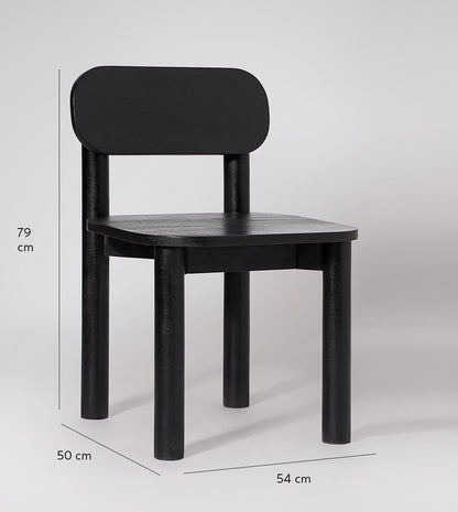 SWO-CC2-00134 Grade-C0 Swoon Rita Dining Chair x 1 Black Mango Wood RRP £150.00