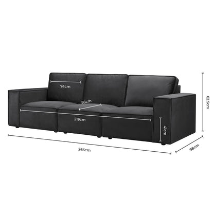 Dusk Grade B Brooklyn Ink Velvet 3 Seater Sofa RRP £799