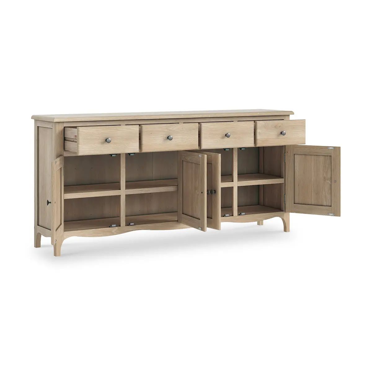 Roseland Grade B Furniture Celine Washed Oak Extra Large Sideboard RRP £490