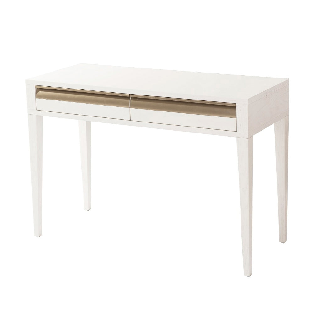 RV Astley Grade A Rhona White and Brass 2 Drawer Dressing Table RRP £826