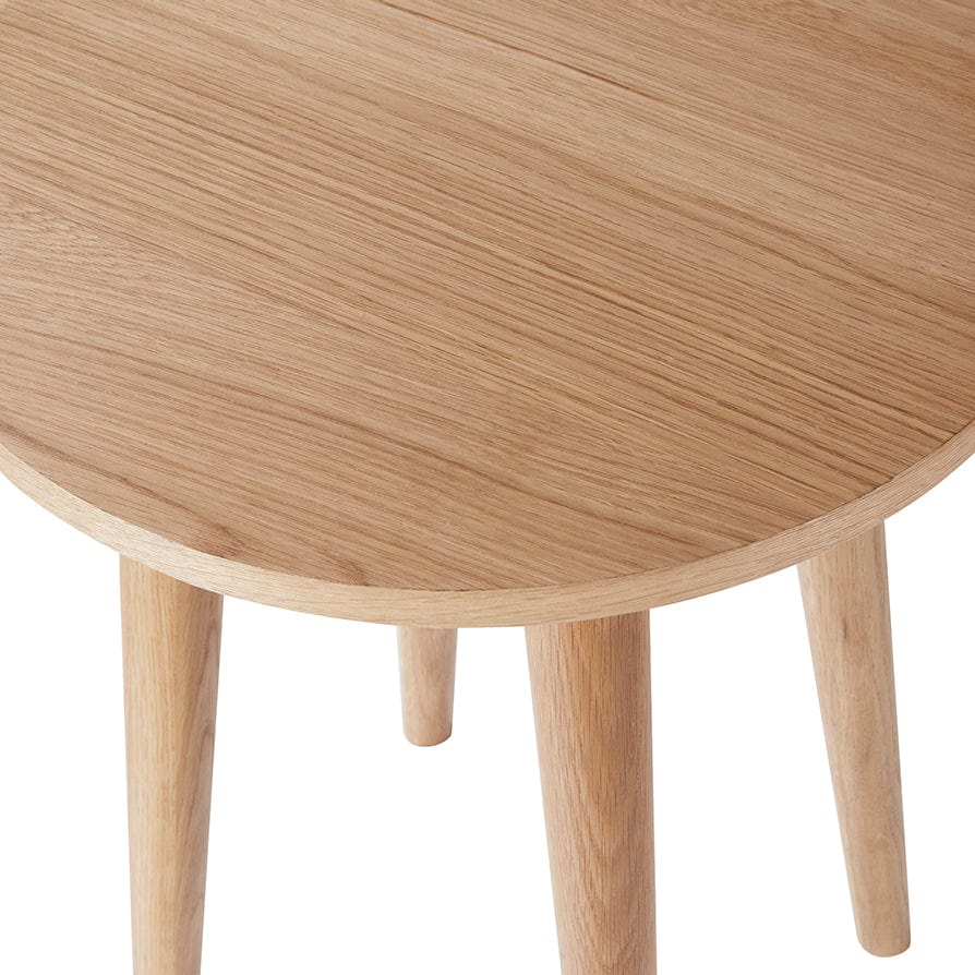 DUS-CC2-08069 Grade-B Dusk Heidi Solid Oak Round Side Table - Light Wood RRP £139.00