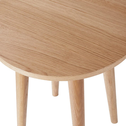 DUS-CC2-08069 Grade-B Dusk Heidi Solid Oak Round Side Table - Light Wood RRP £139.00