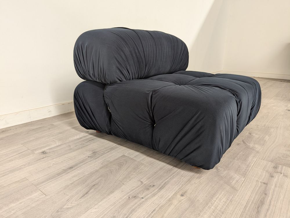 Camaleonda Grade B Style Black Velvet Armless Lounge Sofa Chair RRP £350