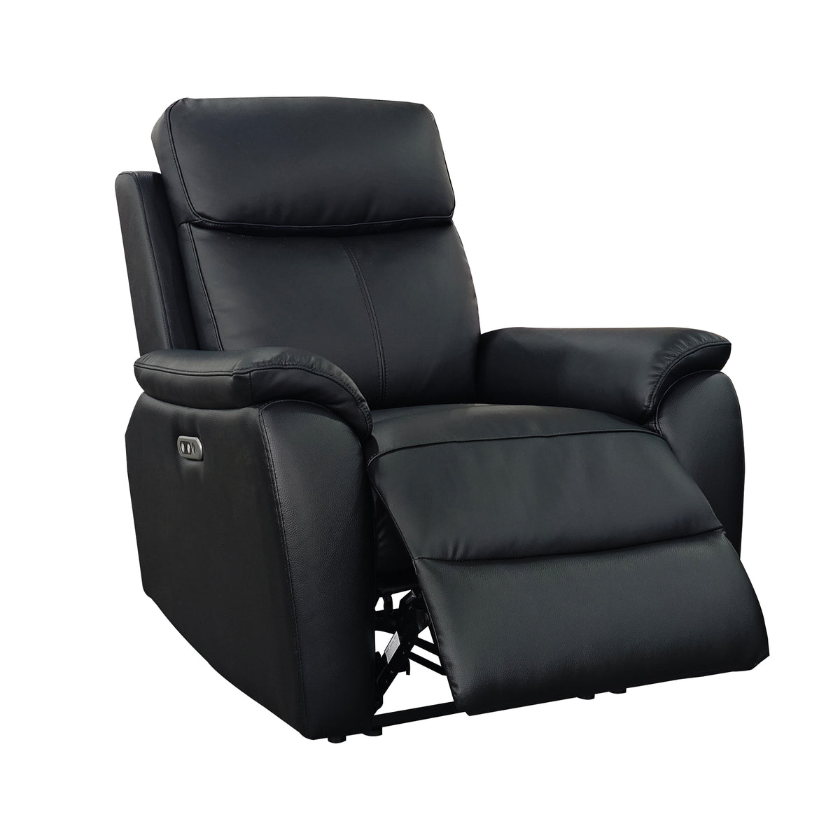 Aspire Kingsmere Grade B Black Leather Power Recliner Armchair RRP £599