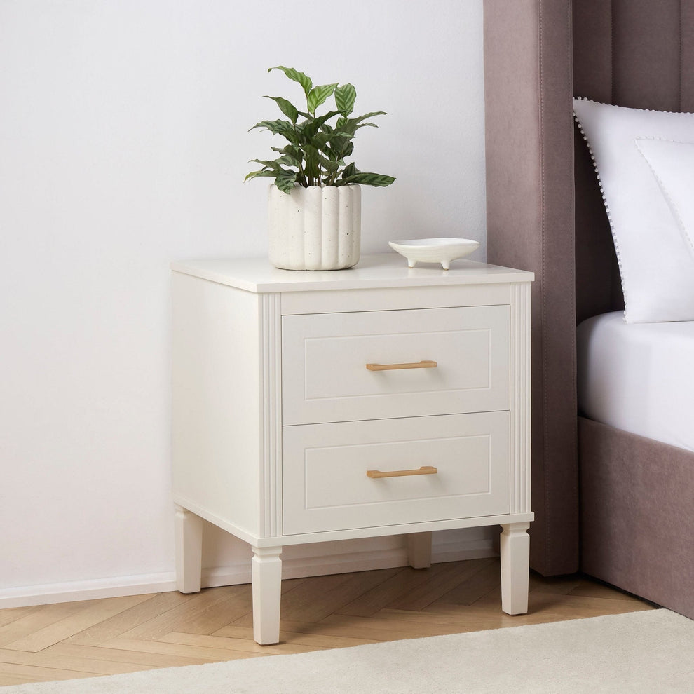 DUS-CC2-06560 Grade-B Dusk Sienna 2 Drawer Bedside Table - Cream RRP £109 RRP £109.00