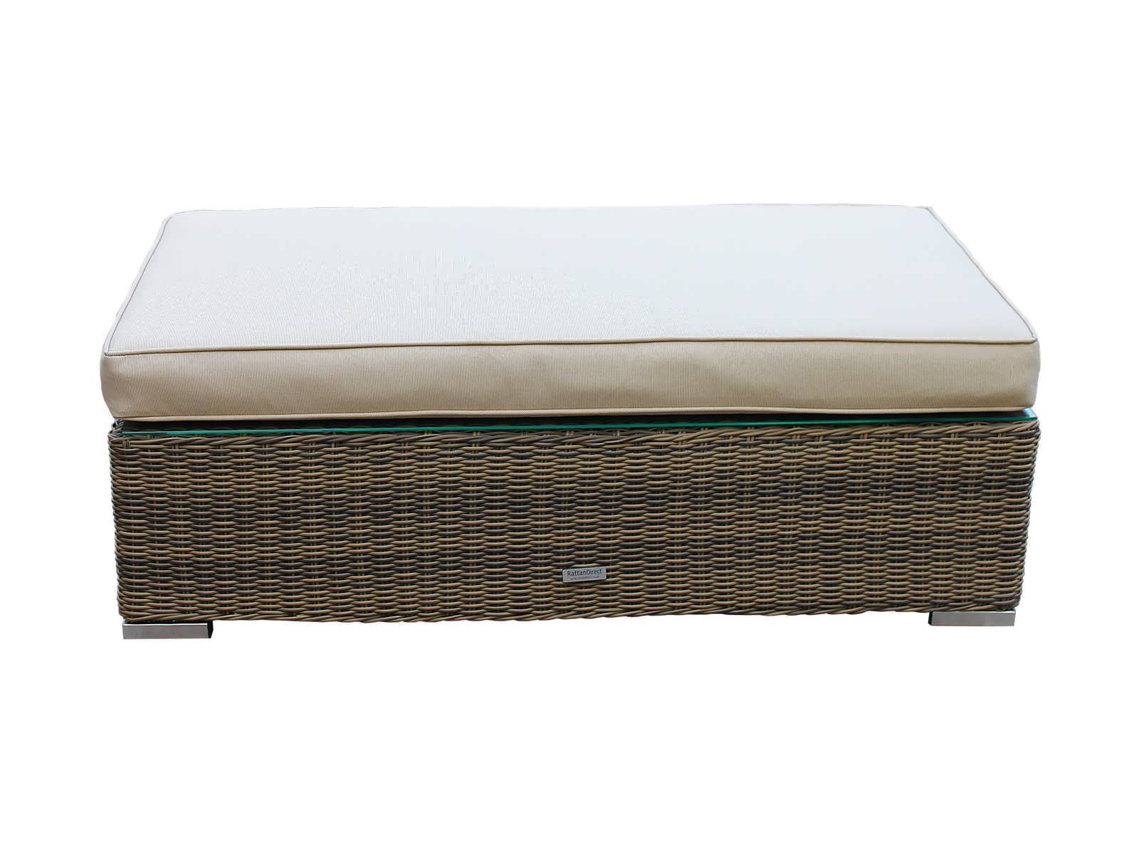 Rattan Direct Grade A Monaco Truffle Brown Left Arm Day Bed Sofa & Ottoman RRP £488