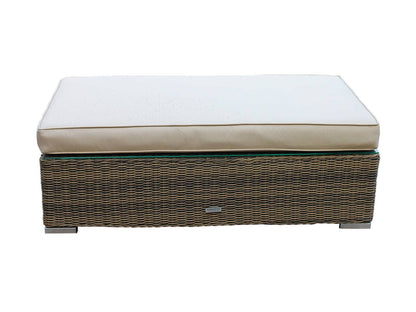 Rattan Direct Grade A Monaco Truffle Brown Left Arm Day Bed Sofa & Ottoman RRP £488