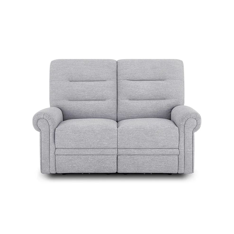  Oak Furnitureland Grade B Eastbourne Keswick Dove Fabric 2 Seater Sofa RRP £1180