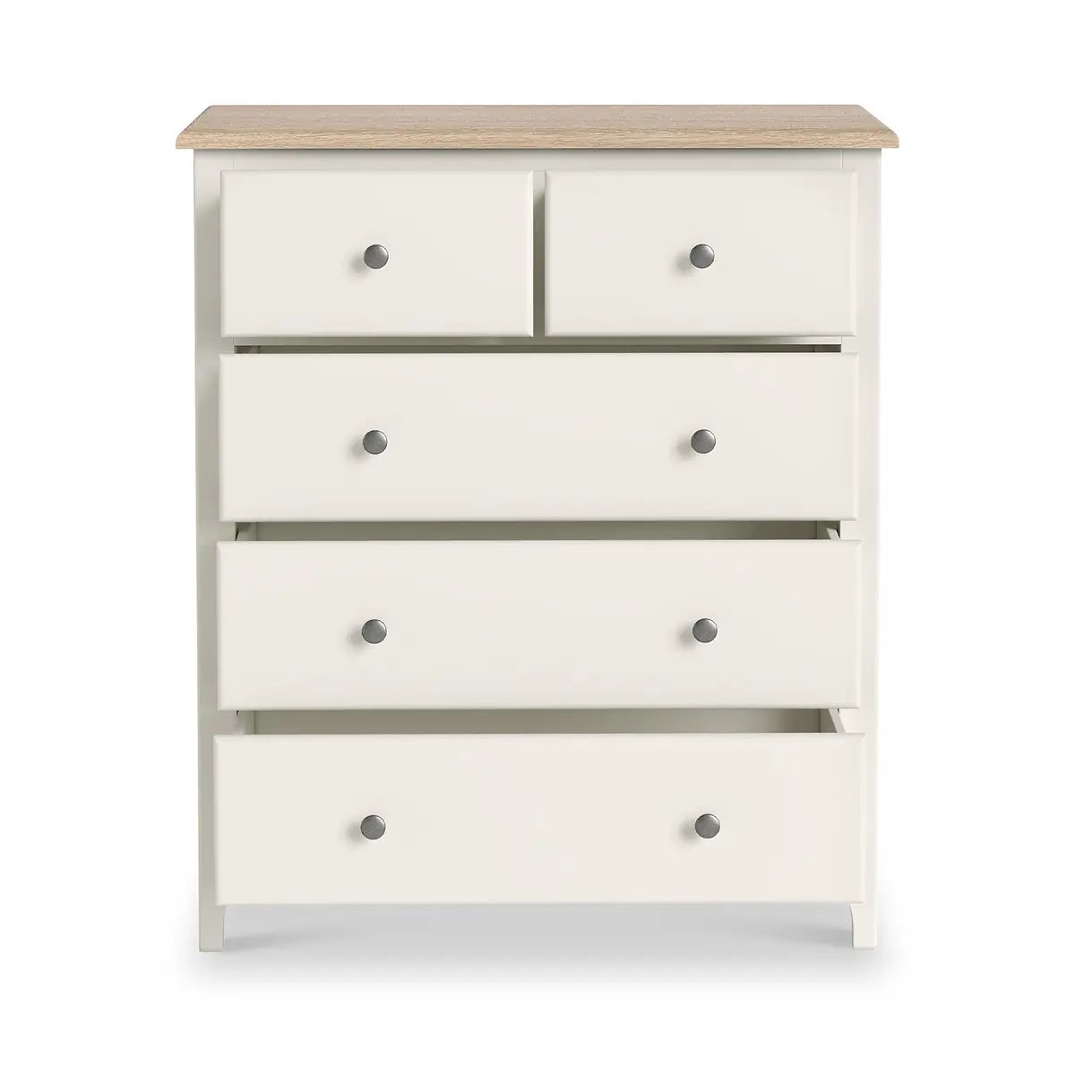 Roseland Grade B Furniture Celine Coconut White & Oak 2 Over 3 Chest of Drawers RRP £400