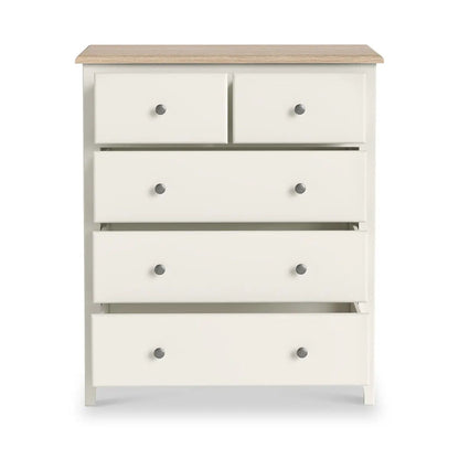 Roseland Grade B Furniture Celine Coconut White & Oak 2 Over 3 Chest of Drawers RRP £400