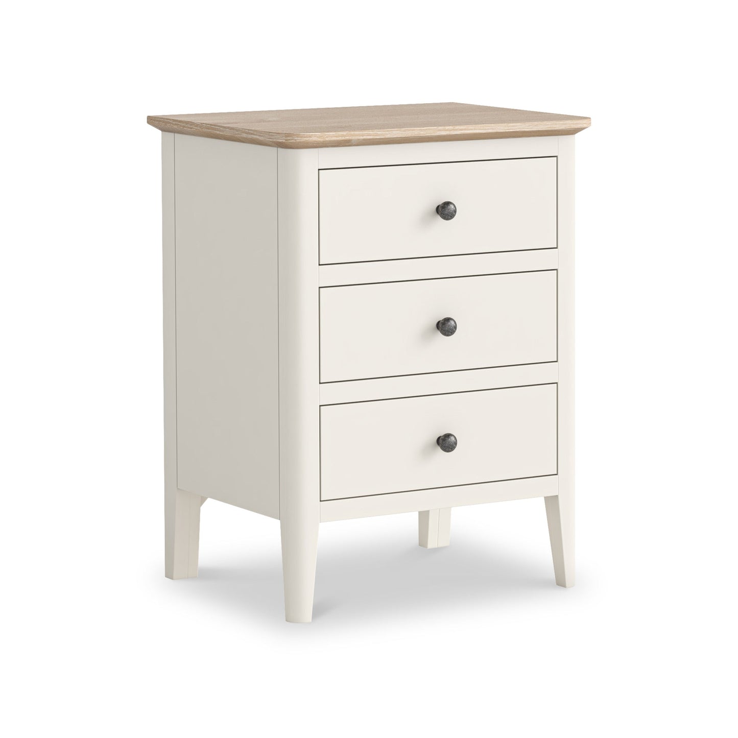 Roseland Grade B Furniture Penrose Coconute White & Oak 3 Drawer Bedside Table RRP £150