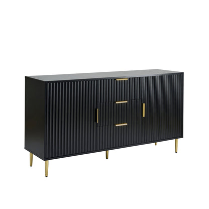 Dusk Evie Grade B Black & Gold Effect Sideboard with Drawers RRP £269