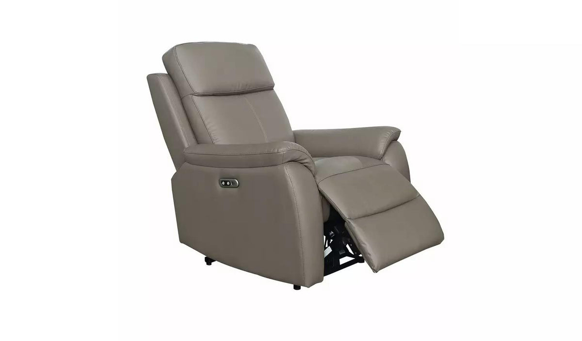 Aspire Kingsmere Grade B Elephant Grey Leather Power Recliner Chair RRP £599