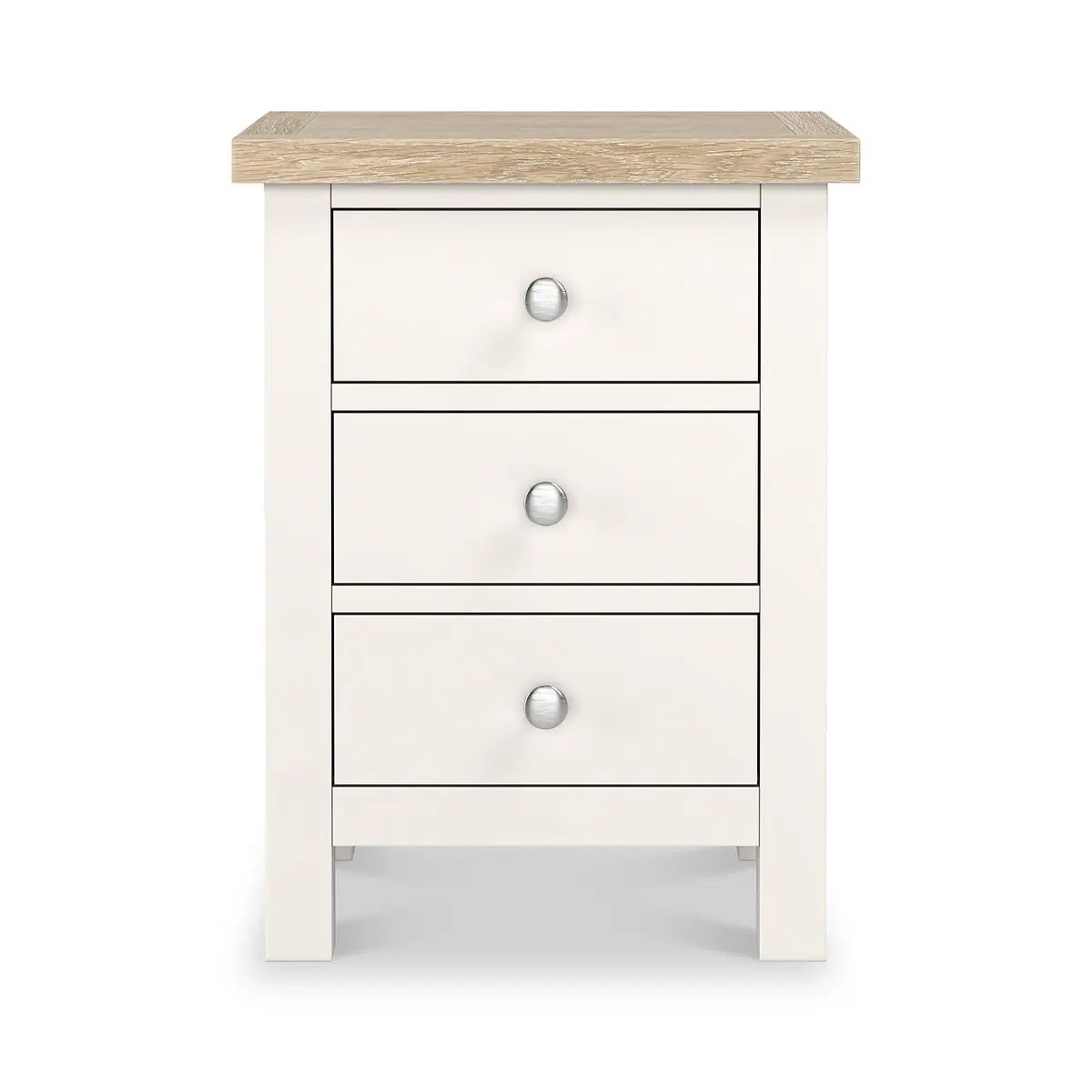 ROS-OUT-01073 Grade-B Roseland Furniture Farro Two Tone 3 Drawer Bedside RRP £109.95