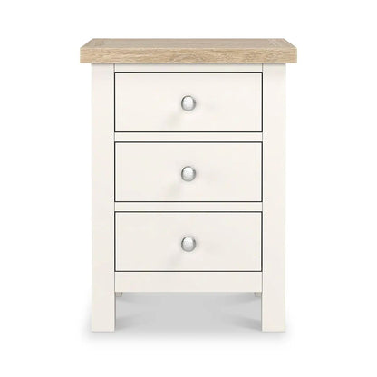 ROS-OUT-01073 Grade-B Roseland Furniture Farro Two Tone 3 Drawer Bedside RRP £109.95