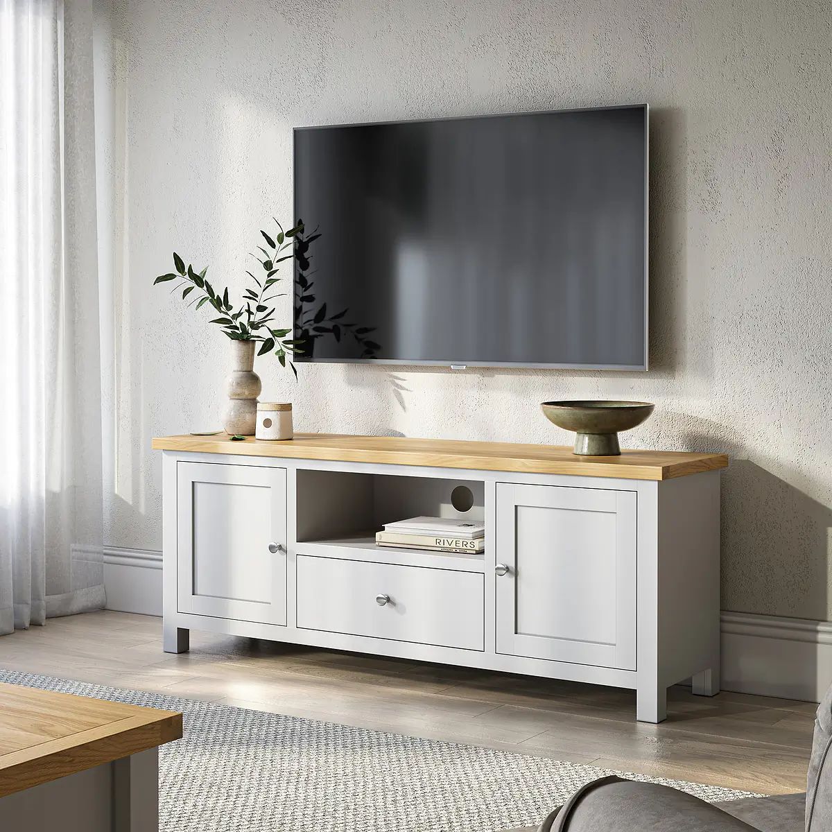 Roseland Grade B Furniture Farro Grey XL 150cm TV Stand RRP £360
