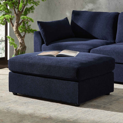 DUS-CC2-02721 Grade-B Dusk Miami Pouffe - Chenille Navy RRP £199.00