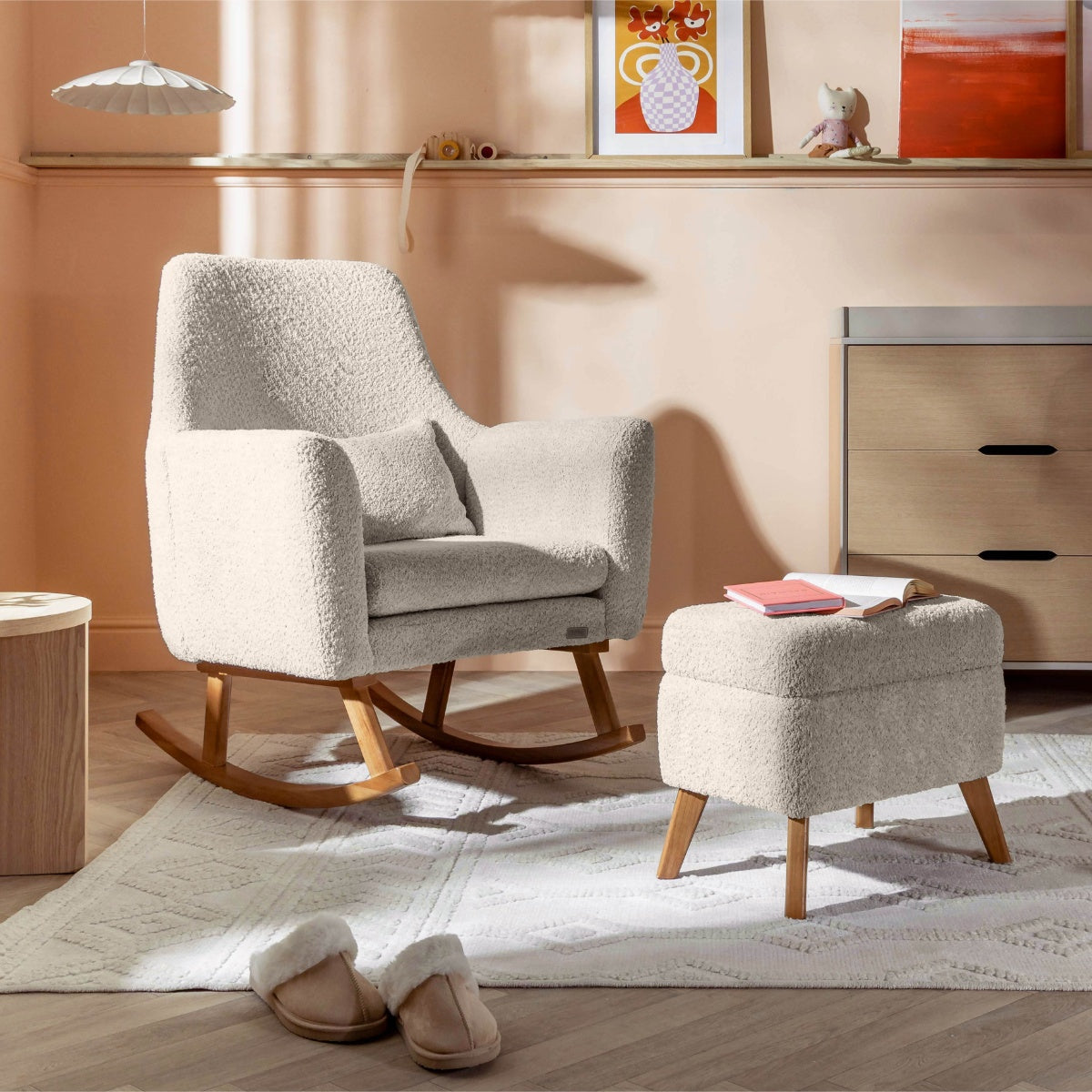 Tutti Bambini Grade B Oscar Luxe Rocking Chair & Footstool - Teddy Sage RRP £300