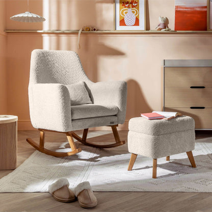 Tutti Bambini Grade B Oscar Luxe Rocking Chair & Footstool - Teddy Sage RRP £300
