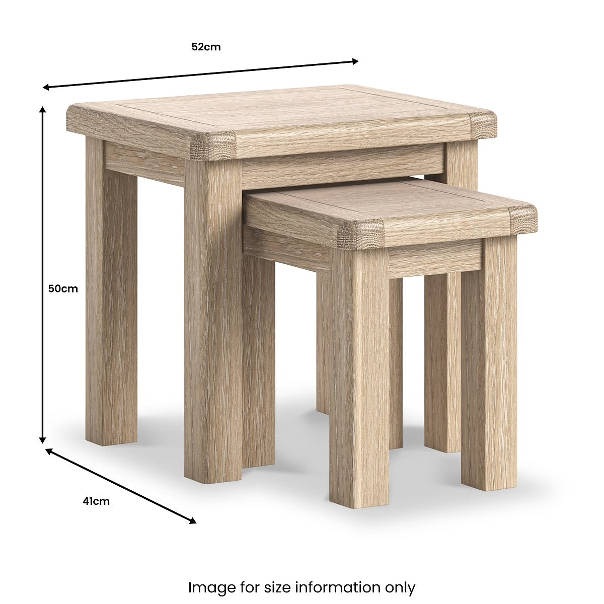 Roseland Grade B Furniture Portland Washed Oak Nest of Tables RRP £145