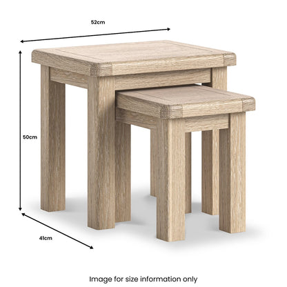Roseland Grade B Furniture Portland Washed Oak Nest of Tables RRP £145