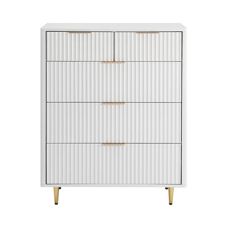 Dusk Gracie 5 Drawer Chest - Warm White/Gold RRP £485